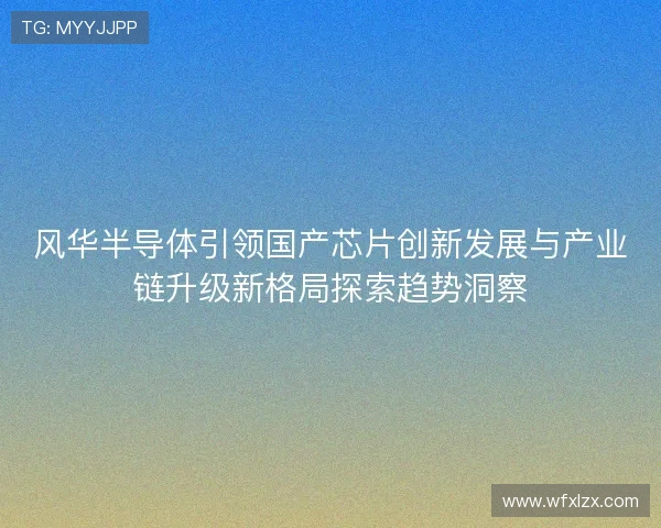 风华半导体引领国产芯片创新发展与产业链升级新格局探索趋势洞察